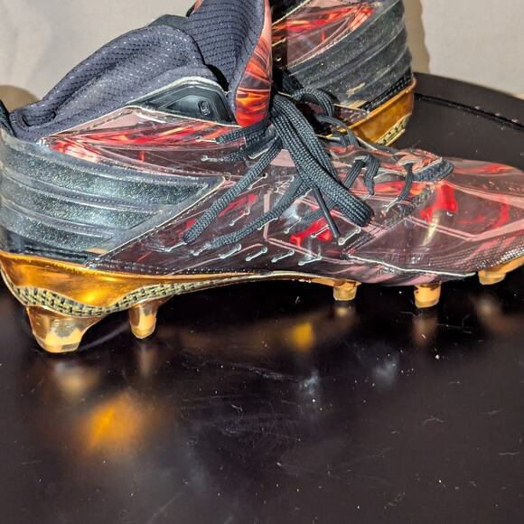 ADIDAS Cleats Mens 8 Freak X Kevlar Mid Black Orange TD Football Futbol Soccer - Picture 4 of 9